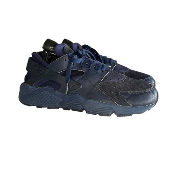 Mens Nike Air Huarache "Triple Navy" Trainers Sneakers Shoes Size 9 - Picture 3 of 6
